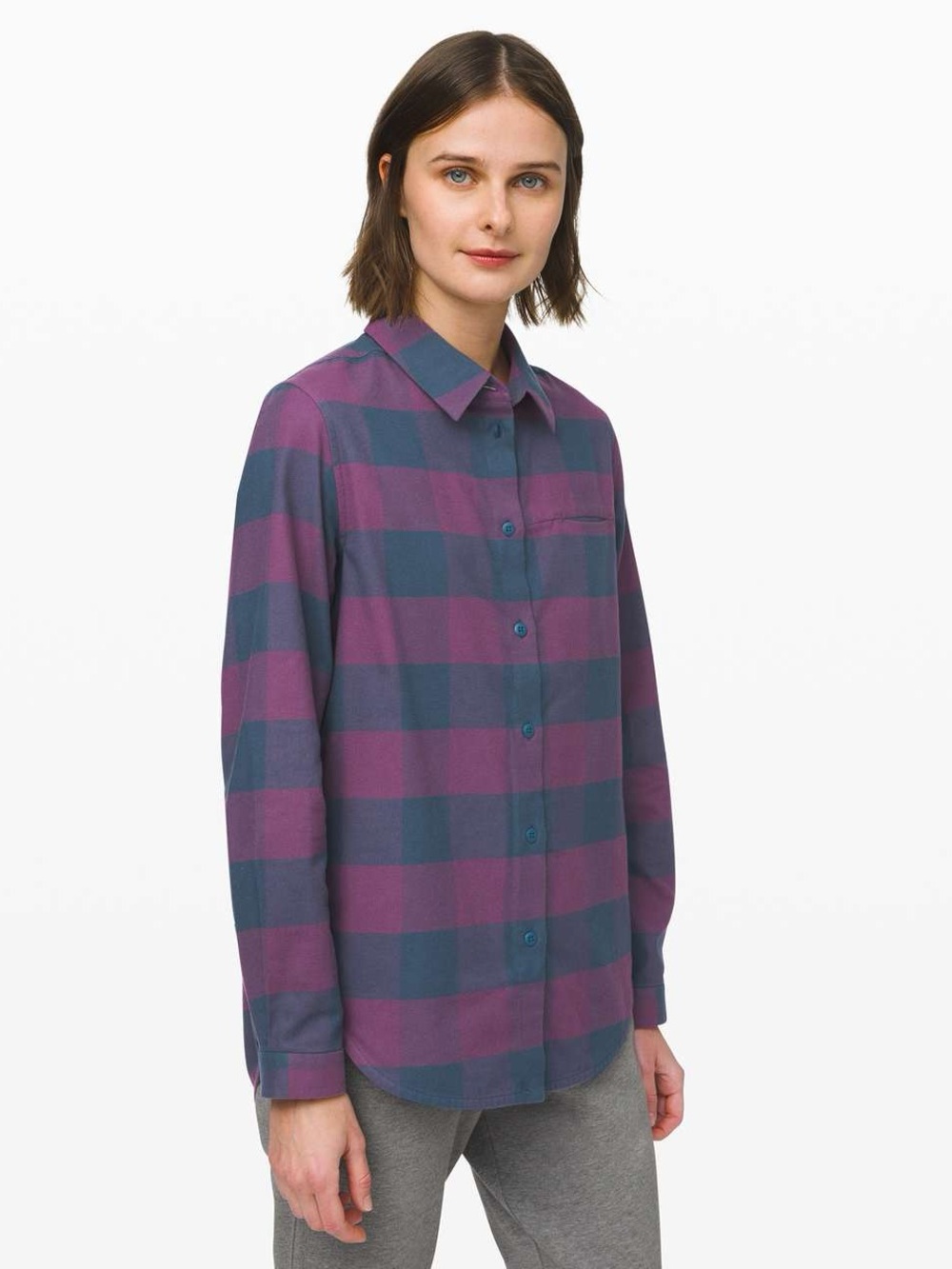 Lululemon Full Day Ahead Shirt- Checkered Button Down- Size 6